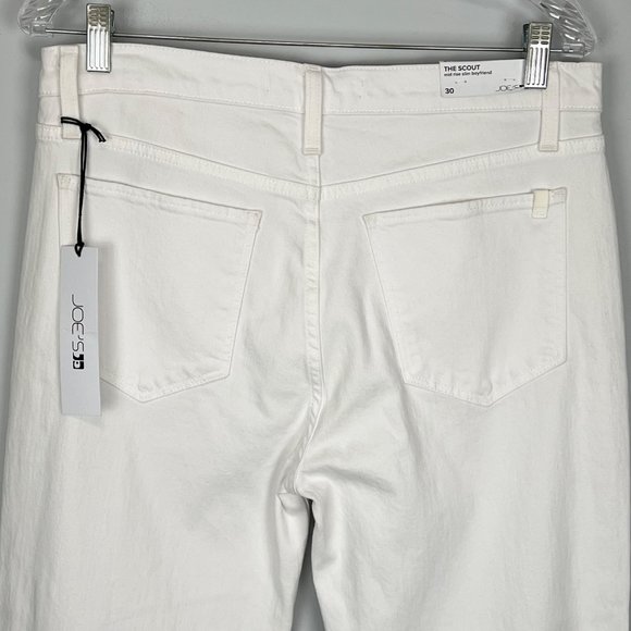 Joes Jeans Womens Scout White Mid Rise Slim Boyfriend Jeans Button Fly size 30 - Picture 9 of 14
